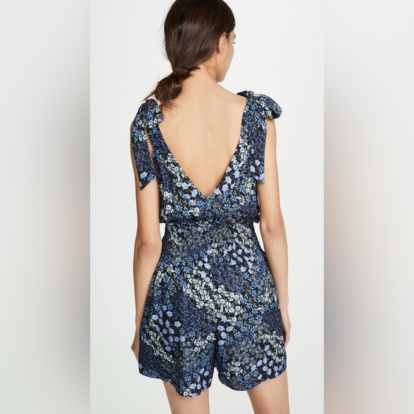 Rebecca Taylor ‘Ava’ Floral Smocked-Waist Silk Playsuit - Picture 4 of 14